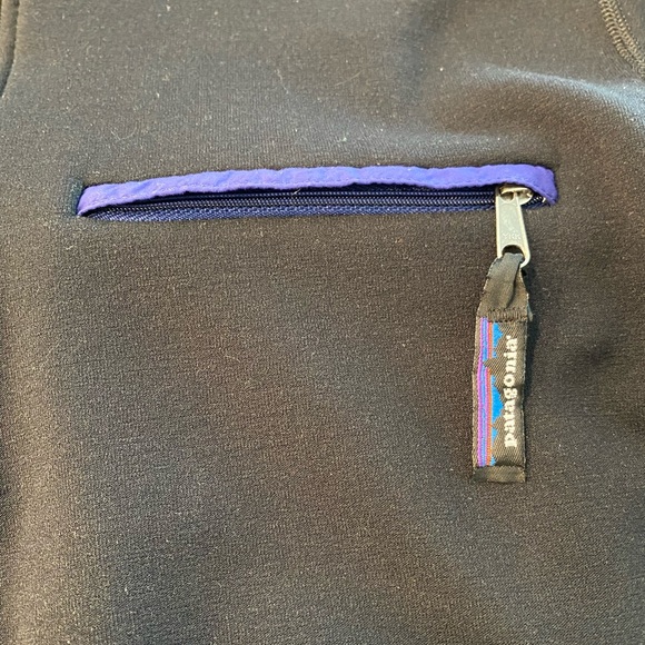 Vintage PATAGONIA Fleece Lined Half-Zip Base Layer / Sweater Size: M Color: Blk - Picture 5 of 7